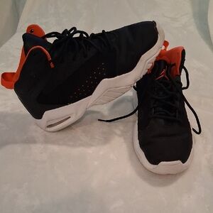 Black and Peach High-Top  Air Jordan Sneakers